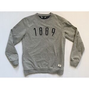 Peter England Mens Pullover Crewneck Sweatshirt Pockets Gray size Large Slim Fit